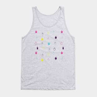 Middle Finger Drawn Pattern Tank Top